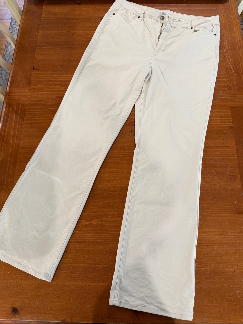 89th & Madison Cream Wide-Leg Pants